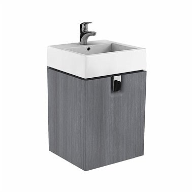 Dulapuri baza si blaturi lavoar - MOBILIER TWINS PENTRU LAVOAR 50 CM, CU UN SERTAR, GRI ARGINTIU