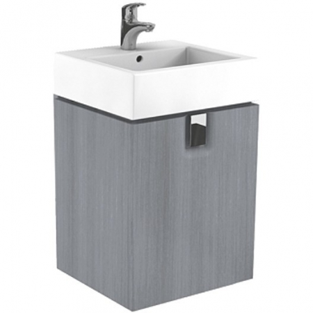 Dulapuri baza si blaturi lavoar - MOBILIER TWINS PENTRU LAVOAR 50 CM CU USA, GRI ARGINTIU