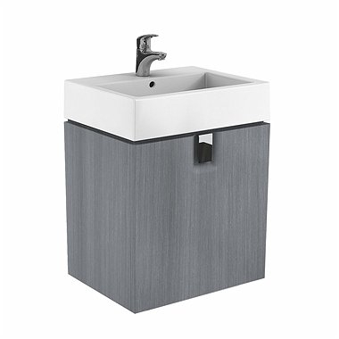 Dulapuri baza si blaturi lavoar - MOBILIER TWINS PENTRU LAVOAR 60 CM, CU 1 SERTAR,GRI STEJAR