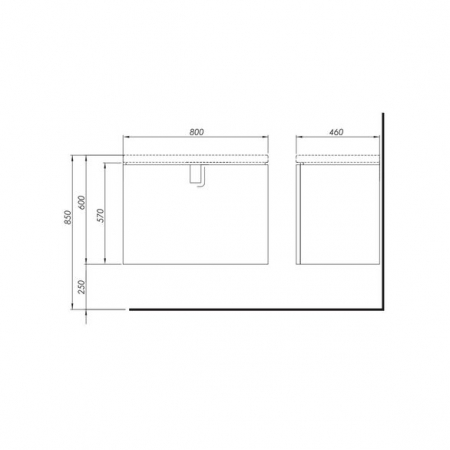 MOBILIER TWINS PENTRU LAVOAR 80 CM CU UN SERTAR NEGRU MAT [1]