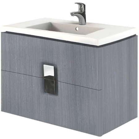 Dulapuri baza si blaturi lavoar - MOBILIER TWINS PENTRU LAVOAR 80 CM CU DOUA SERTARE,GRI ARGINTIU