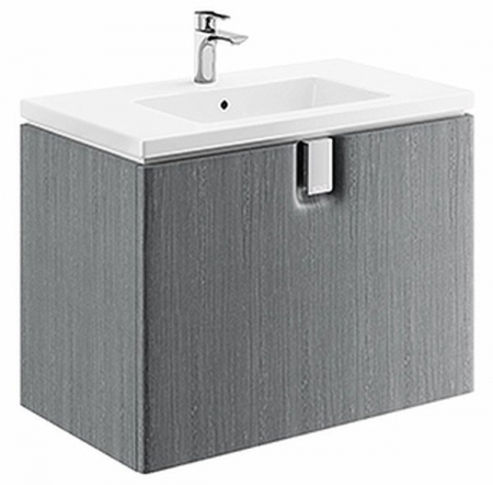 Dulapuri baza si blaturi lavoar - MOBILIER TWINS PENTRU LAVOAR 80 CM CU UN SERTAR, GRI ARGINTIU