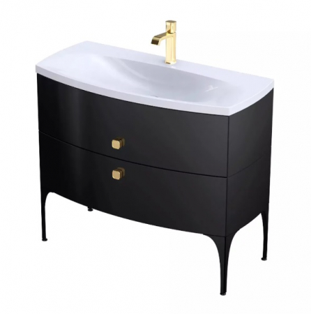 MOBILIER LOUIS 102 CM, 2 SERTARE SOFT-CLOSE,  NEGRU LUCIOS [1]