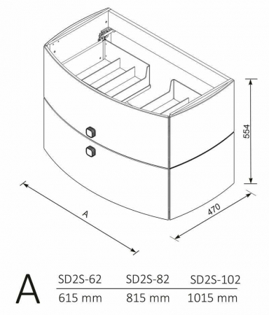 MOBILIER LOUIS 62 CM, 2 SERTARE SOFT-CLOSE,  BLEUMARIN MAT [2]