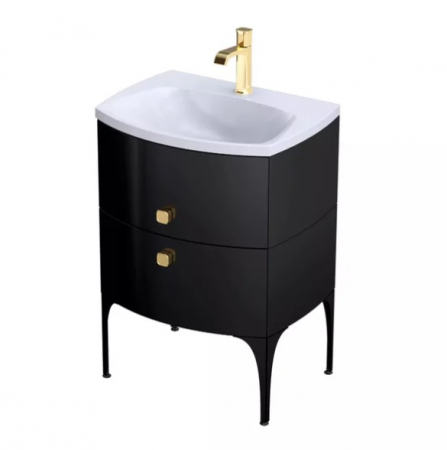 Baie - MOBILIER LOUIS 62 CM, 2 SERTARE SOFT-CLOSE, NEGRU LUCIOS