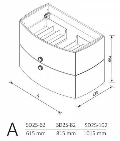 MOBILIER LOUIS 82 CM, 2 SERTARE SOFT-CLOSE, NEGRU LUCIOS [1]