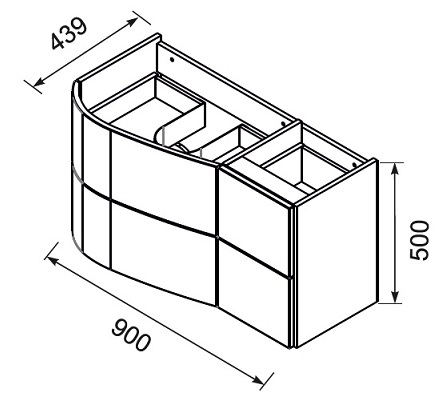 MOBILIER OPAL 90 CM, STANGA, 4 SERTARE, ALB LUCIOS [1]