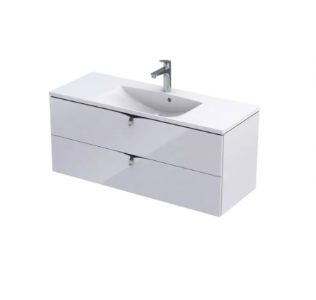 Dulapuri baza si blaturi lavoar - MOBILIER SIENA 120 CM, 2 SERTARE, ALB LUCIOS