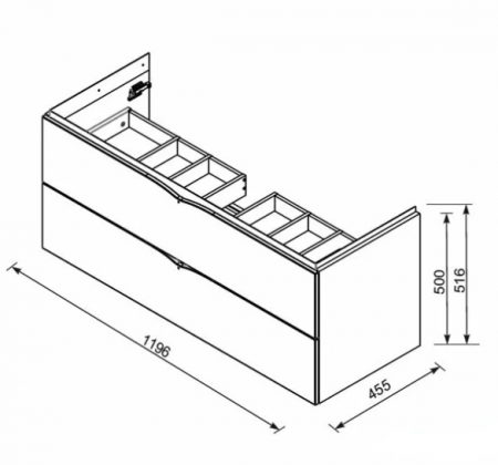 MOBILIER SIENA 120 CM, 2 SERTARE, NEGRU MAT [1]