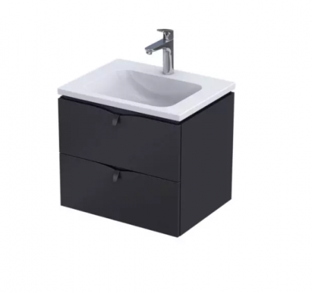 Dulapuri baza si blaturi lavoar - MOBILIER SIENA 60 CM, 2 SERTARE, NEGRU MAT