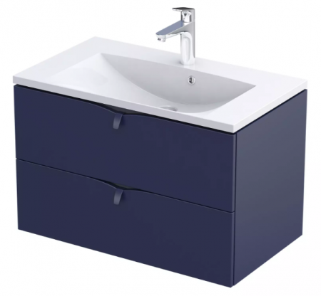 Dulapuri baza si blaturi lavoar - MOBILIER SIENA 80 CM, 2 SERTARE, NAVY BLUE MAT