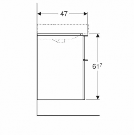 Dulap baza suspendat pentru lavoar dublu Geberit Smyle Square 119 x 47 x 62H cm, cu 2 sertare, gri nisip [2]