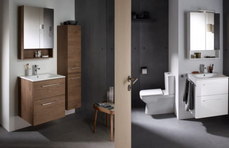 DULAP CU OGLINDA 80 CM SELNOVA SQUARE CU DOUA USI, ALB [2]