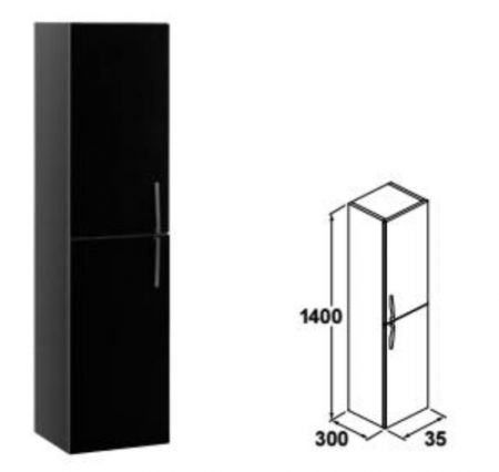 Dulapuri baza si blaturi lavoar - COLOANA SUSPENDATA CUARZO 350X1400X300 ALBA