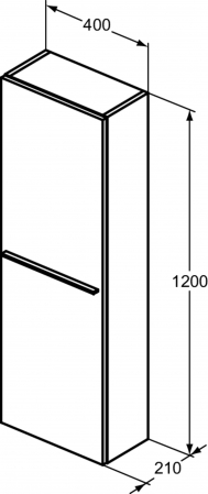 COLOANA SCURTA I.LIFE S 1200x400x210 REVERSIBILA ,BEJ NISIPIU MAT [2]