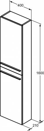 COLOANA INALTA I.LIFE S 1600x400x210 ,2 USI,REVERSIBILA ,STEJAR NATURAL [2]