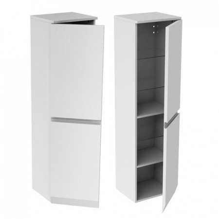 Baie - COLOANA MOBILIER HORYZONT 402X348X1500 FARA USI, ALB SEMI-MAT NOU