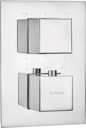 Baterii dus - Element extern, pentru BOX cu termostat, Deante, THERMOSTATIC BUILT-IN BOX,Cromat