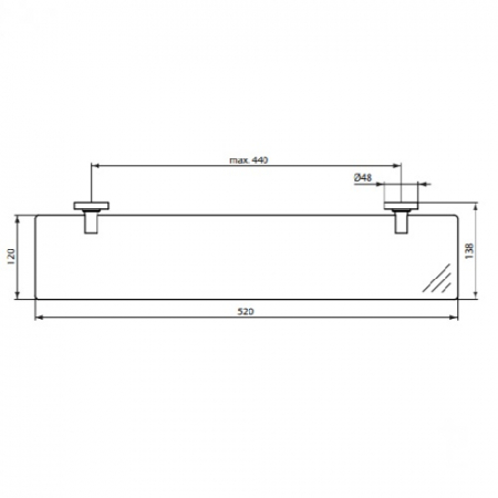 ETAJERA IOM 52 CM STICLA TRANSPARENTA [1]