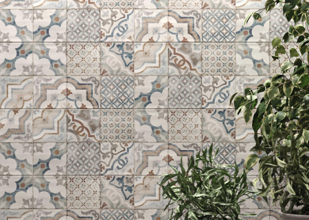 FAIANTA NEUTRAL DECORO MEMORY WHITE/BLUE 25X38 1.33 MP/CUTIE [1]