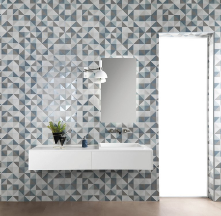 faianta FAP Milano Mood Texture Triangoli 50x120, faianta rectificata decorativa, faianta geometrica perete, placi ceramice moderne, faianta premium interior [1]