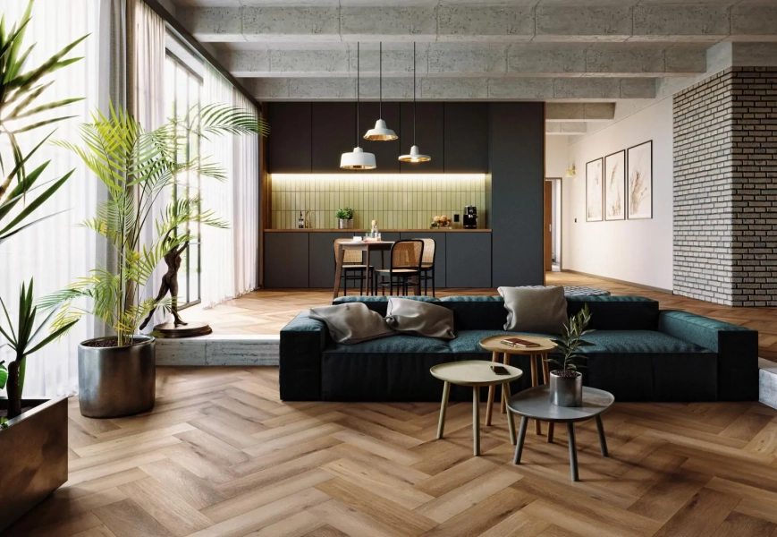 Parchet SPC - Parchet SPC plăcile de vinil Arbiton Amaron Herringbone - STEJAR GEORGETOWN - 5mm/0.55mm