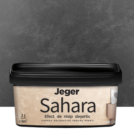 Tehnici decorative Jeger - Jeger Efect Sahara Raffaello – vopsea decorativa structurata cu efect de nisip – 1L - Caprice Decor