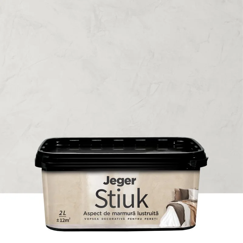 Jeger Efect Stiuk White – vopsea decorativa structurata cu efect decorativ – 2L - Caprice Decor