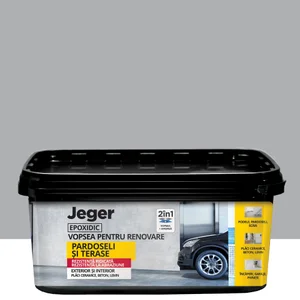 Tehnici decorative Jeger - Jeger Renovare Epoxy Pardoseli Grey – vopsea decorativa structurata cu efect decorativ – 0,5L - Caprice Decor