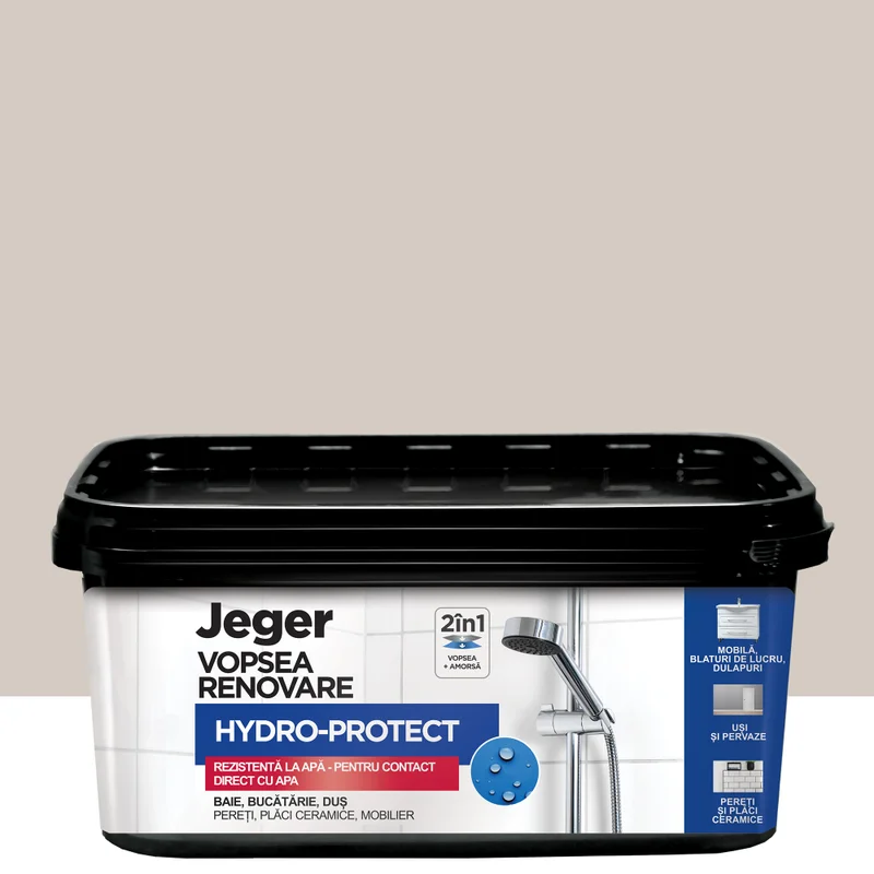 Jeger Renovare Hydro-Protect Beige – vopsea decorativa structurata cu efect decorativ – 2L - Caprice Decor