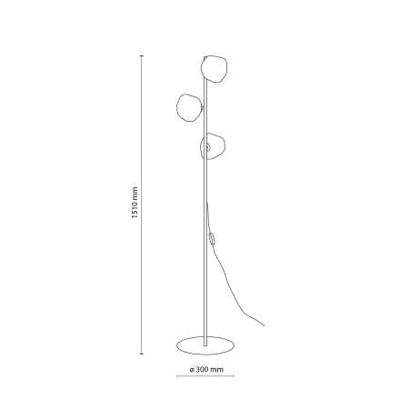 Lampă de Podea TK Lighting LAVA BROWN 3xG9 – Corp Modern din Sticlă Maro Fumurie și Metal Auriu Satinat [3]