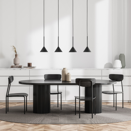 Lampă Suspendată TK Lighting CONO MINI BLACK 4xE14 – Lustră Modernă cu 4 Abajururi Conice Negru Mat [1]