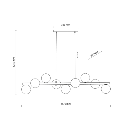 Lampă Suspendată TK Lighting ESTERA WOOD ORZECH BURSZTYN 9xG9 – Corp de Iluminat Modern din Lemn Nuc și Sticlă Chihlimbar [3]