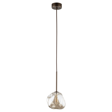Lampă Suspendată TK Lighting LAVA BROWN 1xG9 – Pendul Modern din Sticlă Maro Fumurie și Metal Auriu Satinat [1]