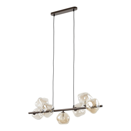 Lampă Suspendată TK Lighting LAVA BROWN 7xG9 – Pendul Modern din Sticlă Maro Fumurie și Metal Auriu Satinat [1]
