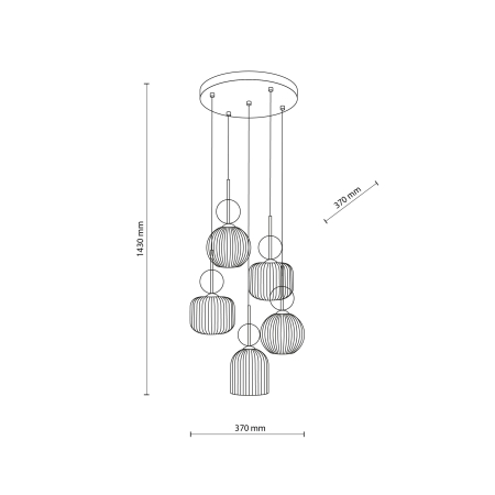 Lampă Suspendată TK Lighting SOPHIA COGNAC 5xE14 – Corp de Iluminat Modern din Sticlă Cognac și Metal Auriu Satinat [3]