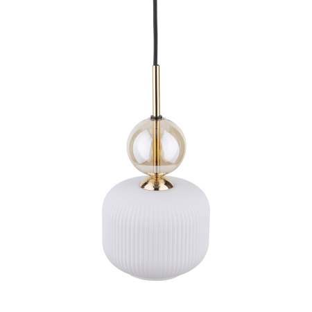 Lampă Suspendată TK Lighting SOPHIA COGNAC WHITE 1xE14 – Design Modern din Sticlă Cognac Albă și Metal Auriu Satinat [1]
