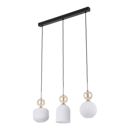 Lampă Suspendată TK Lighting SOPHIA COGNAC WHITE 3xE14 – Corp de Iluminat Modern din Sticlă Cognac Albă și Metal Auriu [1]