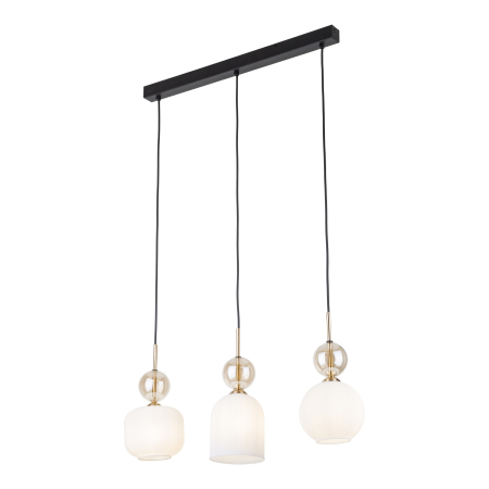 Lampă Suspendată TK Lighting SOPHIA COGNAC WHITE 3xE14 – Corp de Iluminat Modern din Sticlă Cognac Albă și Metal Auriu [2]
