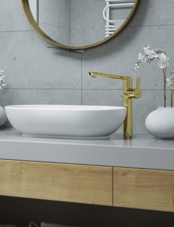 Baterie pentru chiuvetă, înalt, Deante, ARNIKA,auriuiu [2]