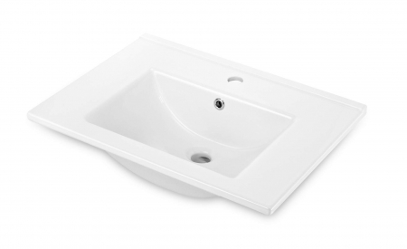 Baie - Lavoar ceramic, încastrat, cu gaură pentru baterie - 60 cm