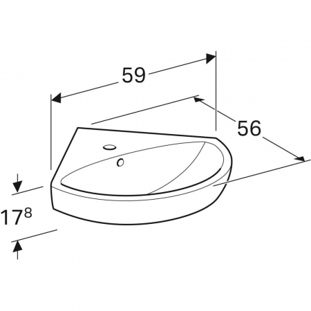 LAVOAR COLT GEBERIT SELNOVA 59X56 CU ORIFICIU BATERIE SI PREAPLIN [1]