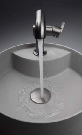 Lavoar din granit,montaj pe blat ,diametru 360,Deante Silia culoare negru,antibacterian ,hidrofug [3]