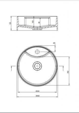 Lavoar din granit,montaj pe blat ,diametru 360,Deante Silia culoare alb,antibacterian ,hidrofug [3]