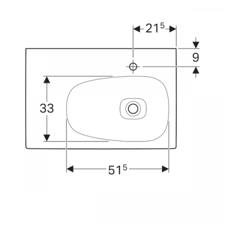LAVOAR GEBERIT CITTERIO CU BLAT STANGA 75X50, ORIFICIU BATERIE DREAPTA, FARA PREAPLIN,KERATECT,ALB [3]