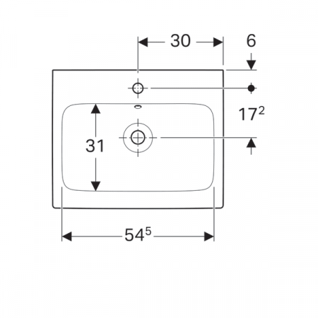 LAVOAR iCON 600X485 MM CU PREAPLIN SI ORIFICIU PENTRU BATERIE [2]