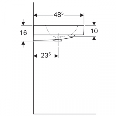LAVOAR iCON 900X485 MM CU PREAPLIN SI ORIFICIU BATERIE [5]