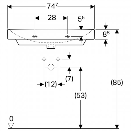 avoar Geberit Smyle Square 75x48 cm Alb [2]