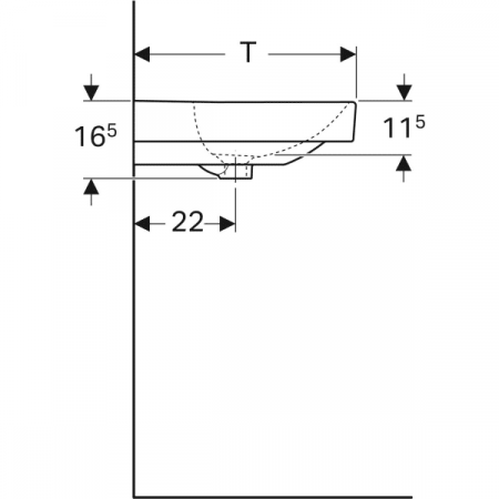 LAVOAR SMYLE SQUARE 90 CM, FARA ORIFICIU PENTRU BATERIE [1]