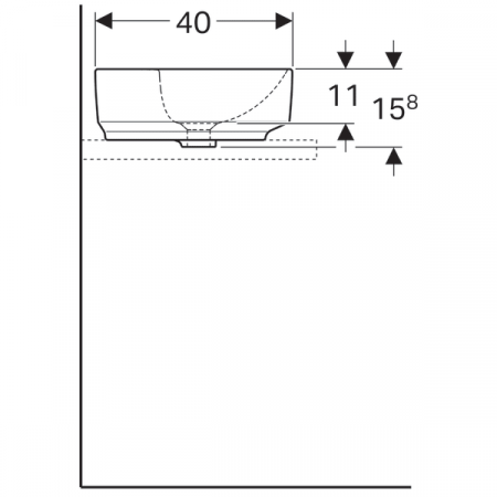 LAVOAR PE BLAT GEBERIT VARIFORM, ELIPTIC, CU BANC CU ORIFICII DE ROBINET B-50CM,T-40CM,PREAPLIN VIZIBIL, ALB [3]